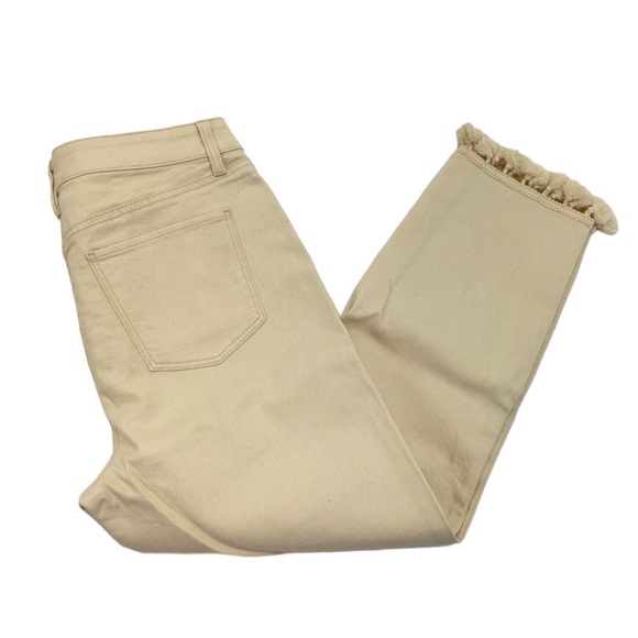NWOT Talbots Tassel Crop Denim Pants 10 Cream - Picture 10 of 16